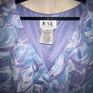 KSL division of Karen Stevens lavender and blue floral dress size 16 women